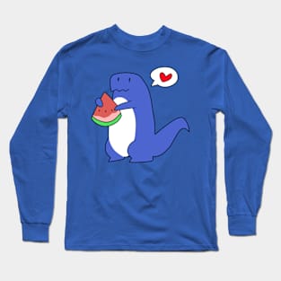 Dinosaur Love Watermelon Long Sleeve T-Shirt